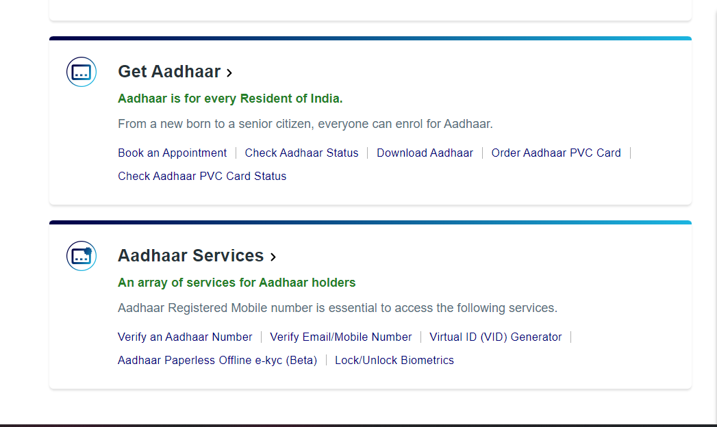 Aadhar-home-page